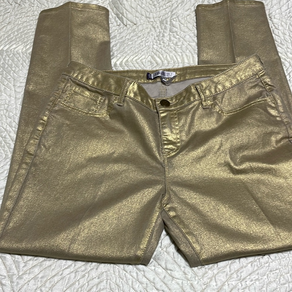 Jennifer Lopez Gold Sparkling ankle Pants